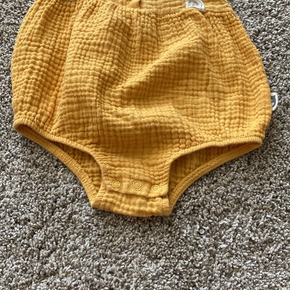 Rabbit + Bear Yellow One Piece Ruffled Romper, size 9-12 months - Picture 3 of 6